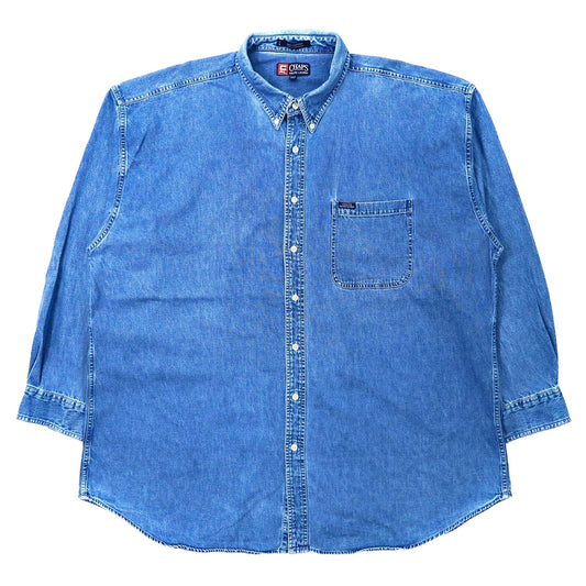 CHAPS RALPH LAUREN ビッグサイズ ボタンダウン デニムシャツ 3XLT ブルー 90年代-CHAPS RALPH LAUREN-古着