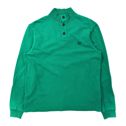 CHAPS ハーフボタン ロングスリーブTシャツ L グリーン コットン ワンポイントロゴ刺繍-CHAPS RALPH LAUREN-古着