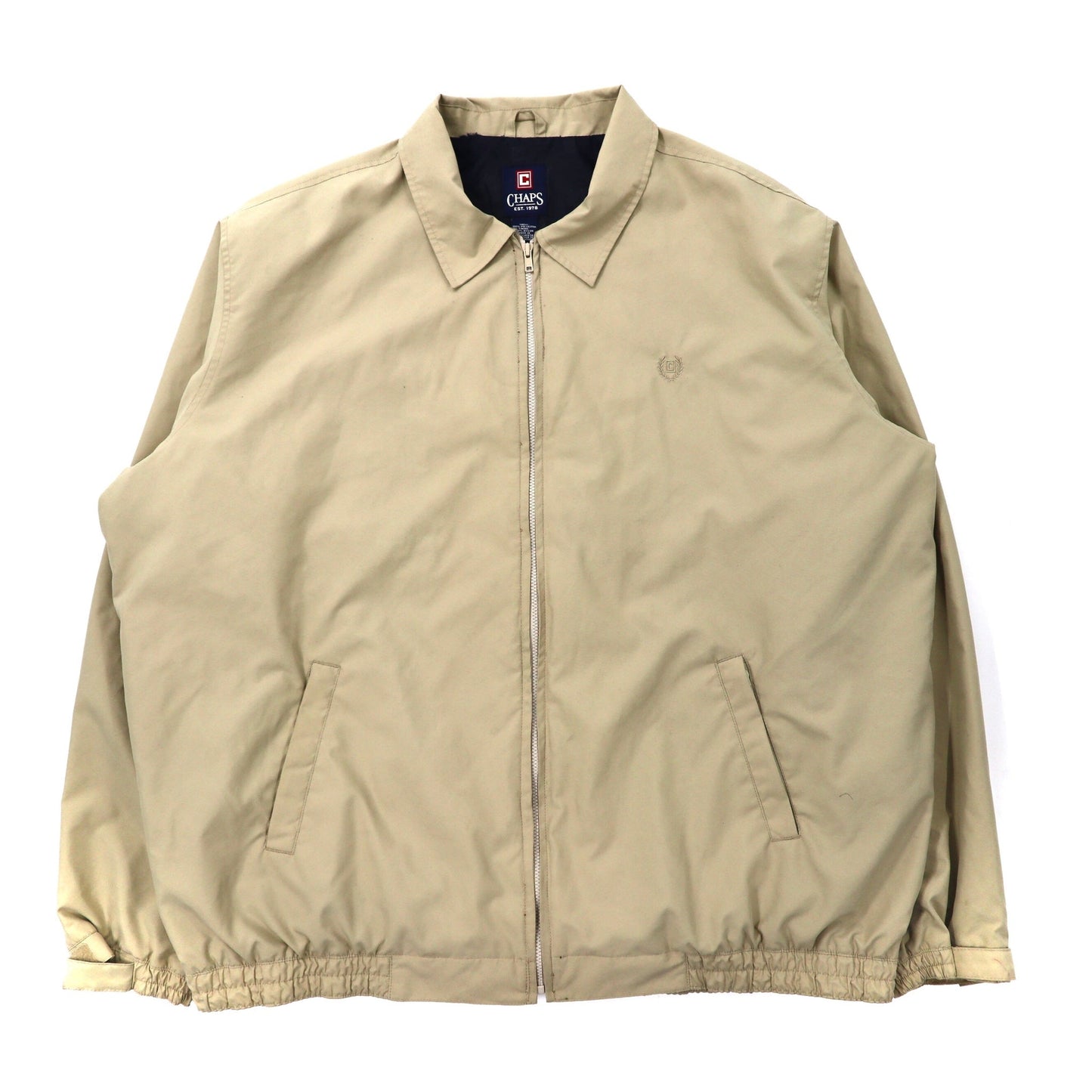 CHAPS Swing Top Harrington Jacket 2XLT Beige Polyester Big Size