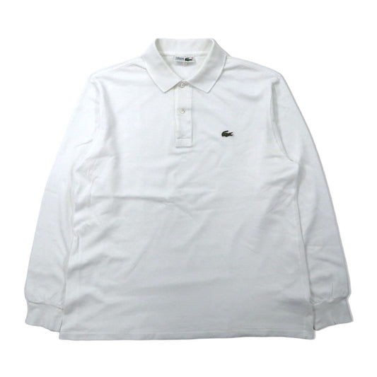 CHEMISE LACOSTE 長袖ポロシャツ 5 ホワイト コットン ワンポイントロゴ 80年代 日本製-LACOSTE-古着
