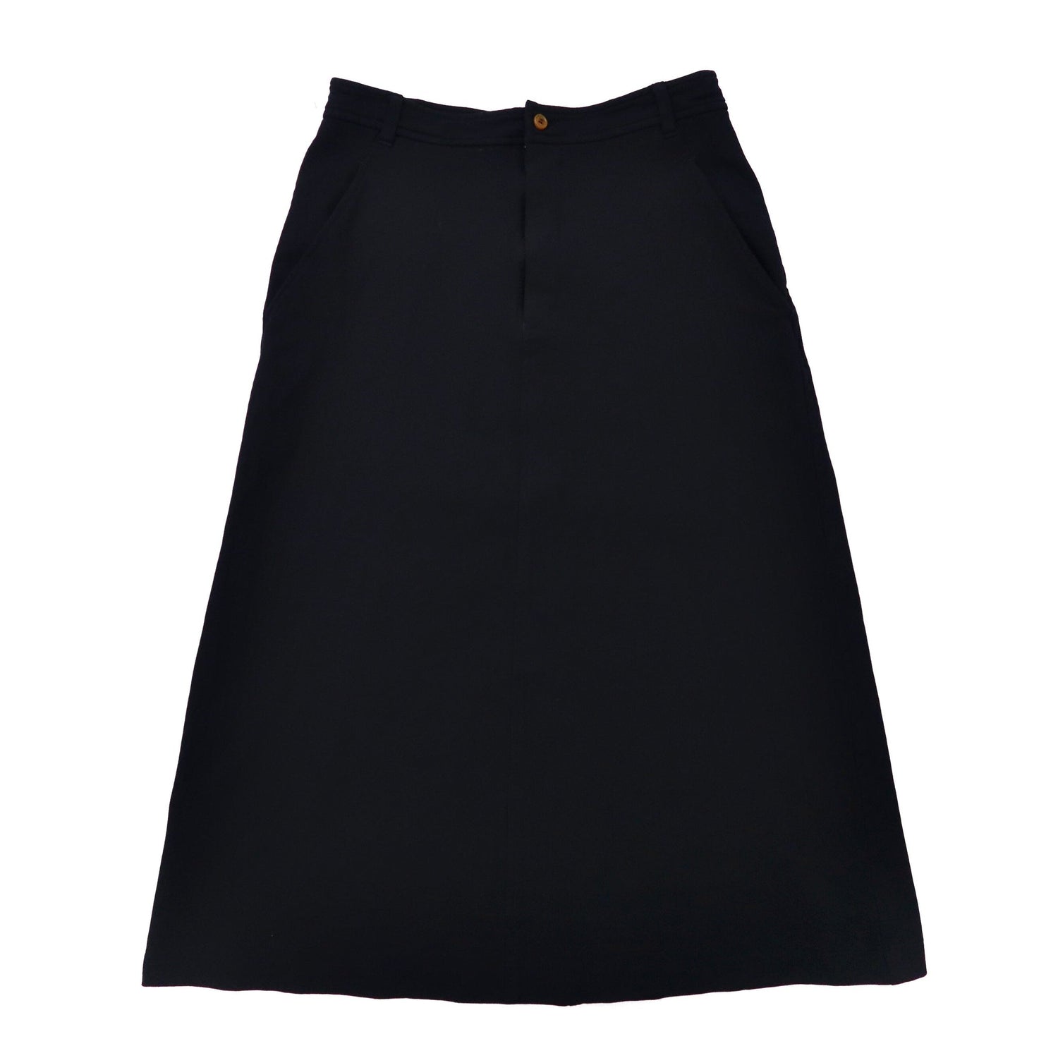 COMME DES GARCONS A Line Long Skirt M Navy Poliester RU-S030