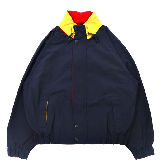 CROFT & BARROW セーリングジャケット L ネイビー ナイロン フード収納式 90年代-VINTAGE-古着
