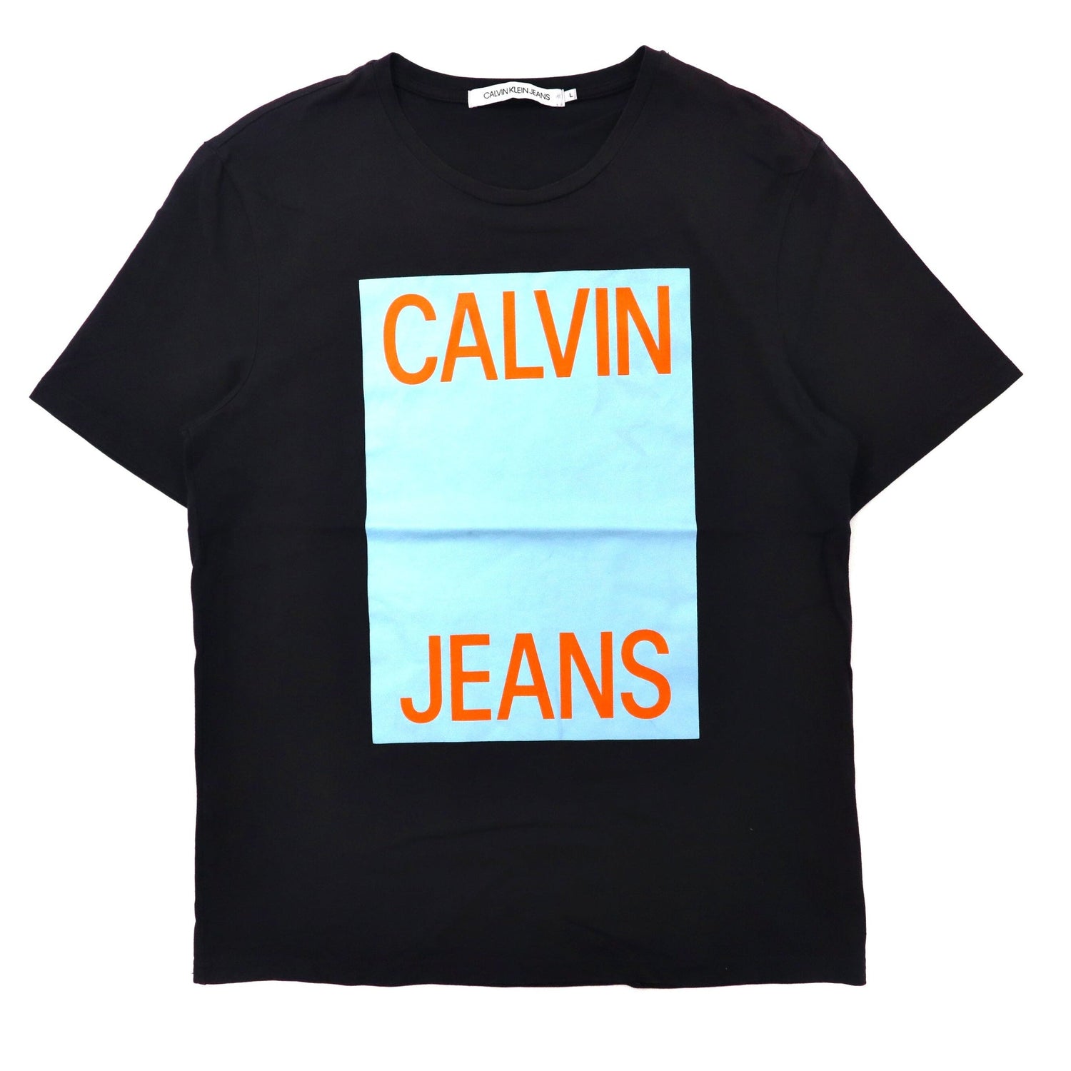 Calvin Klein Jeans ボックスロゴプリントTシャツ L ブラック コットン 4AFKS17-Calvin Klein-古着