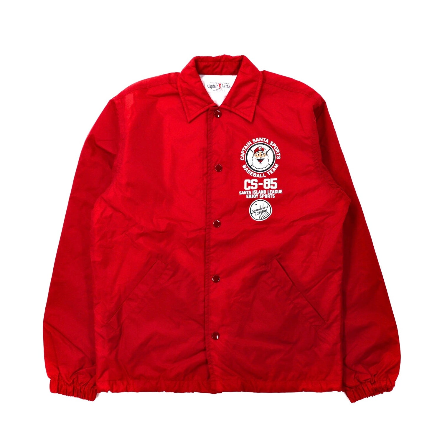 CAPTAIN SANTA Coach Jacket XS Red Nylon Baseball Print – 日本然リトテ