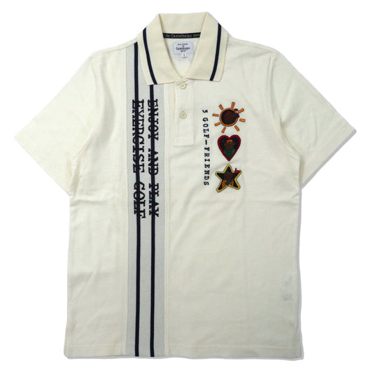 Castelbajac sport ポロシャツ 1 ホワイト コットン キャラクター刺繍 日本製-Castelbajac-古着