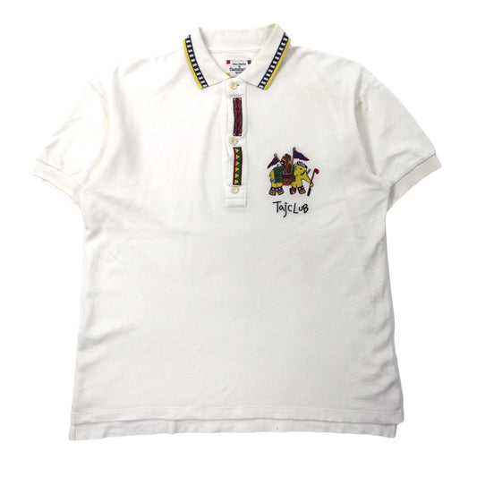 Castelbajac sport ポロシャツ 3 ホワイト キャラクター刺繍 90年代 日本製-Castelbajac-古着