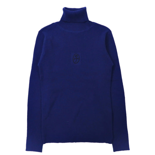 Castelbajac sport タートルネック リブニット セーター 2 ブルー ウール 刺繍 90年代-Castelbajac-古着