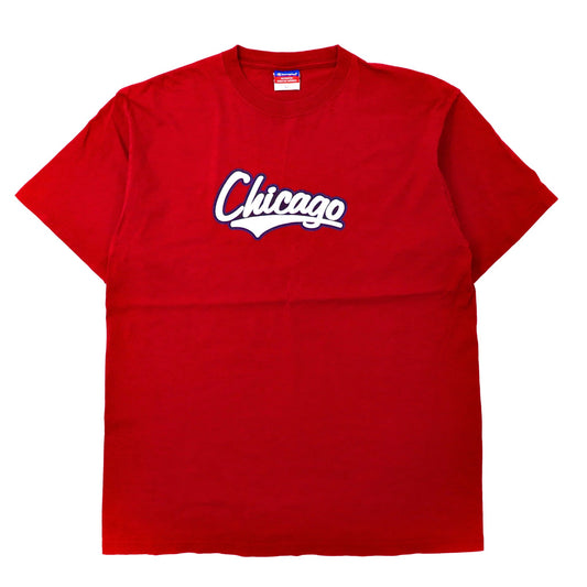 Champion ビッグサイズTシャツ XL レッド コットン NBA シカゴ・ブルズ Chicago Bulls ホンジュラス製-Champion-古着