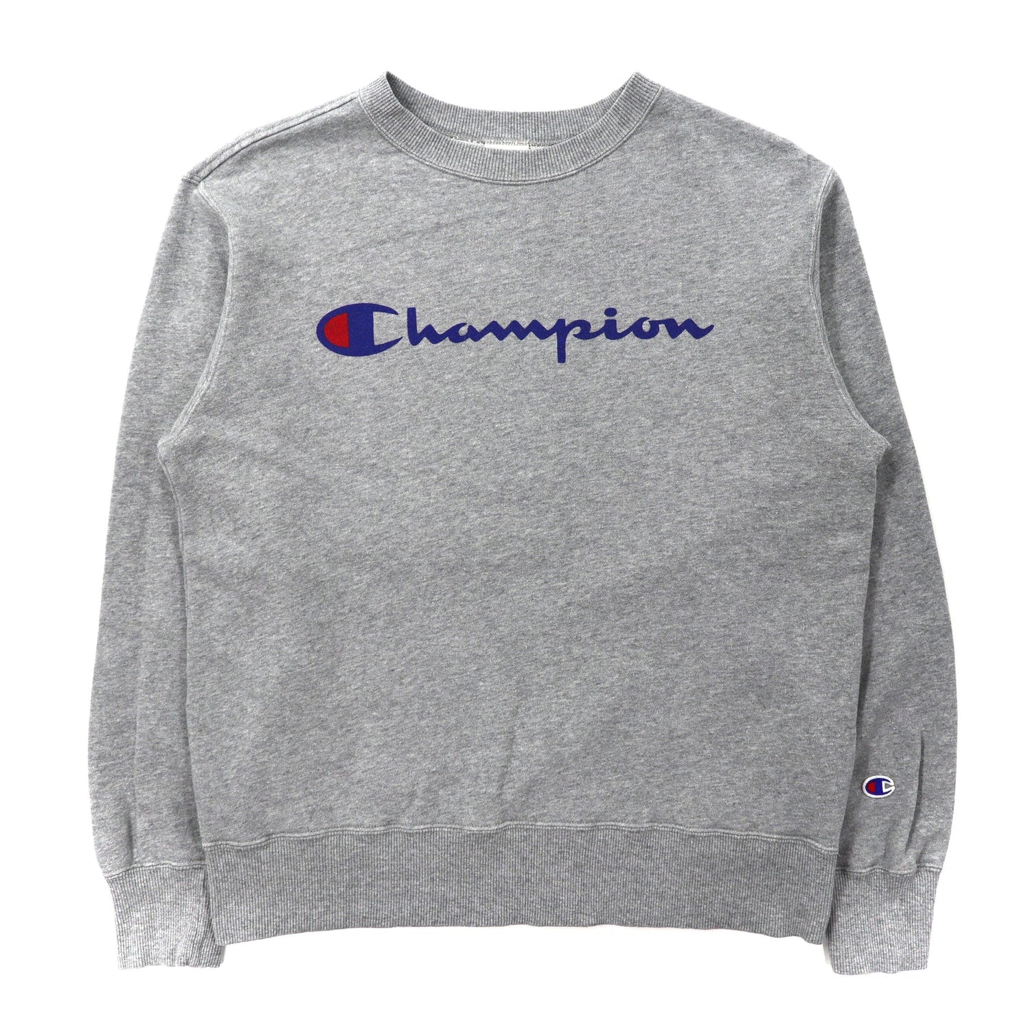 Champion クルーネックスウェット L グレー コットン スクリプトロゴプリント-Champion-古着