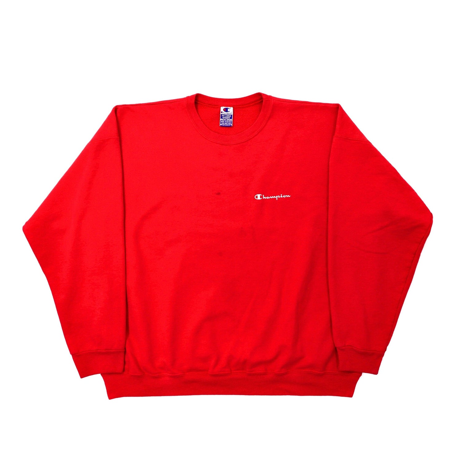 Champion クルーネックスウェット XXL レッド コットン メキシコ製-Champion-古着