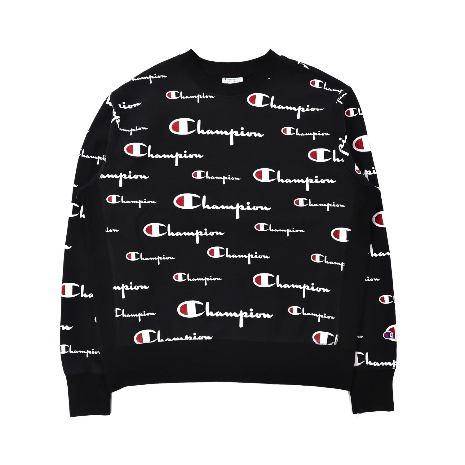 Champion Reverse Weave Sweatshirt XL Black Cotton Script Logo