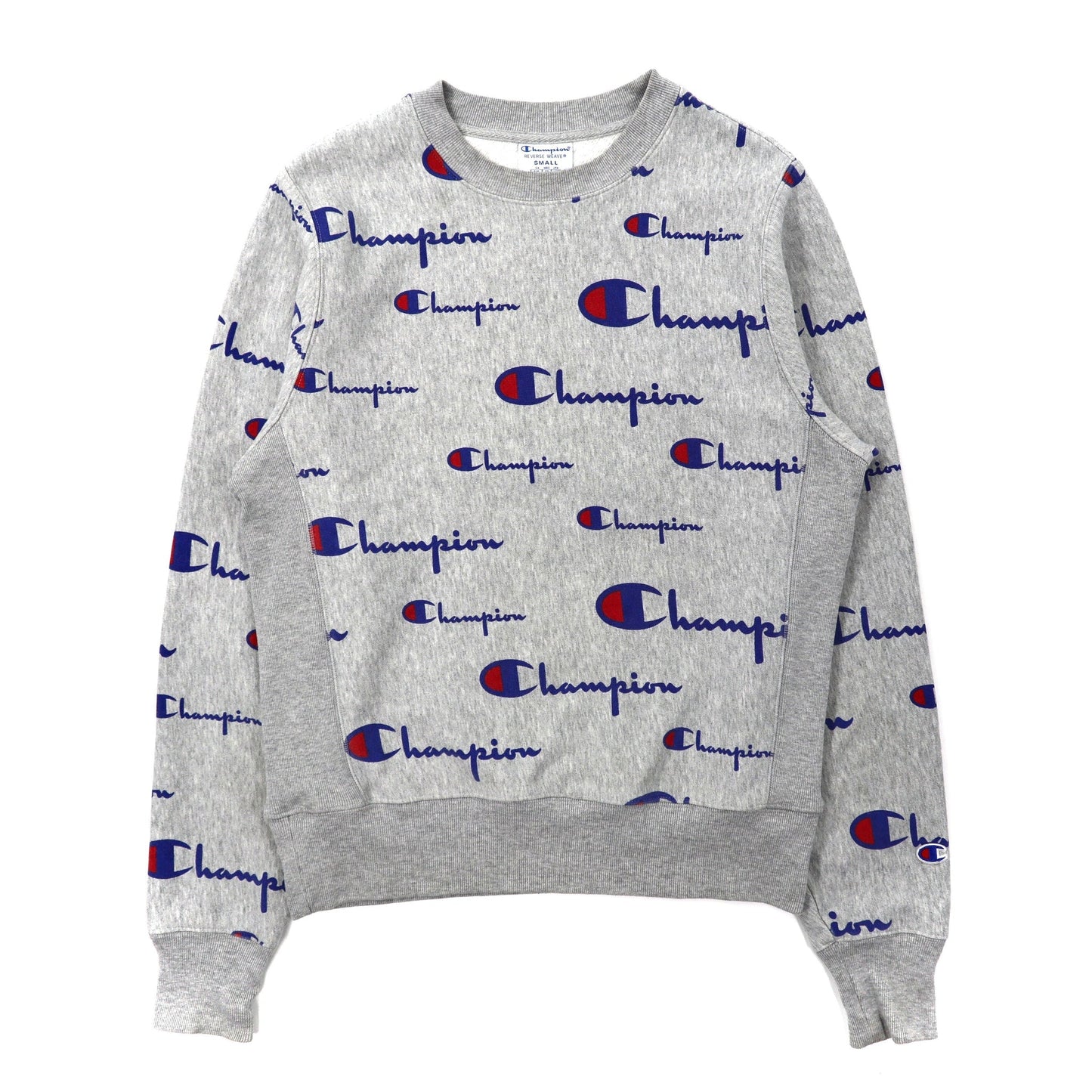 Champion Reverse Weave Sweatshirt L Gray Cotton Script Logo 