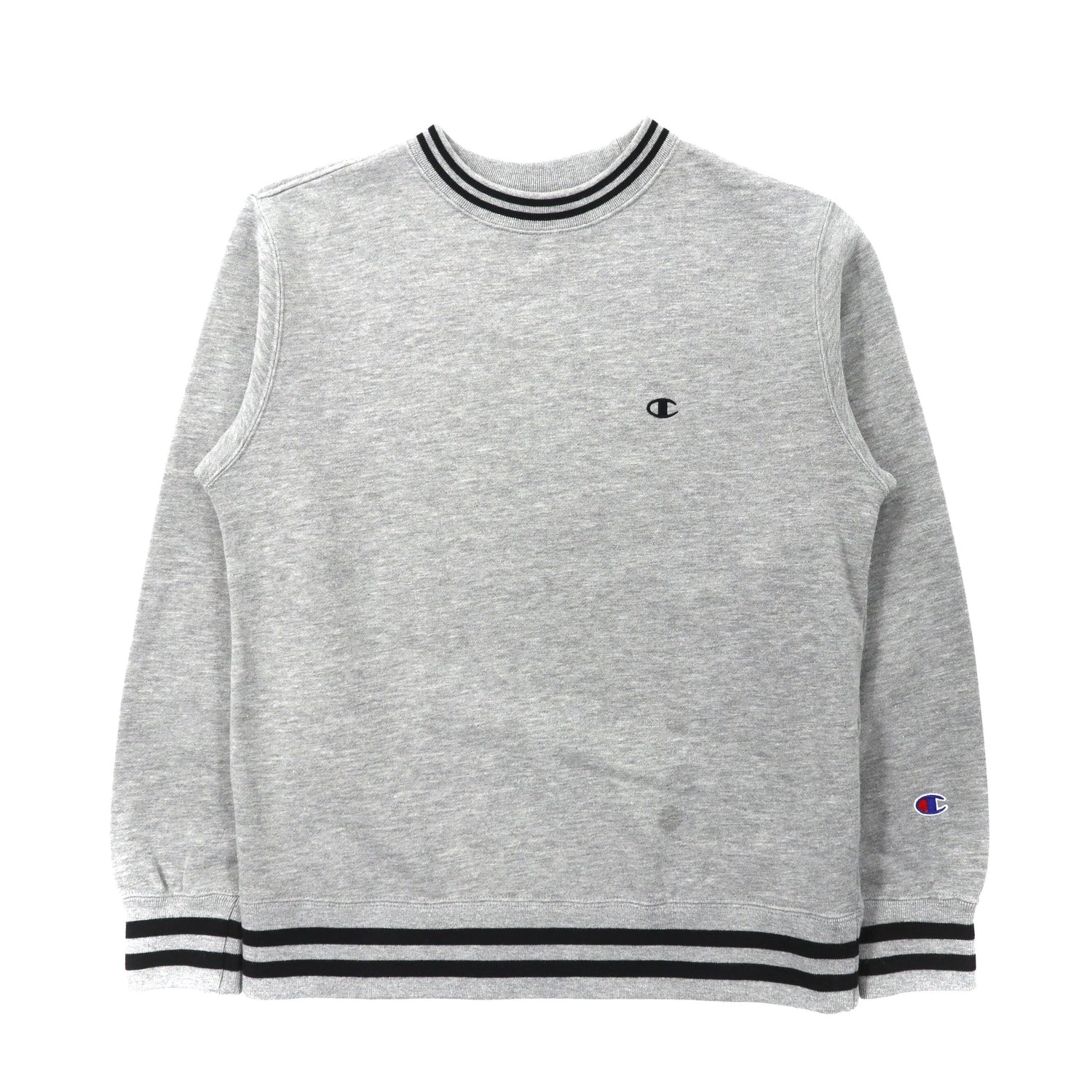 Champion リブラインスウェット M グレー コットン 裏起毛-Champion-古着