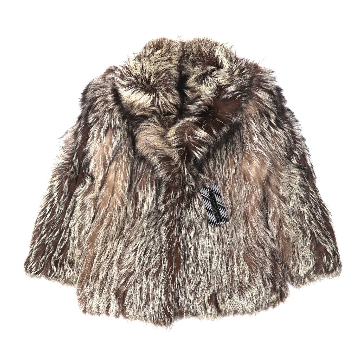 Cherminette fur coat 13 Brown Silver fox unused – 日本然リトテ