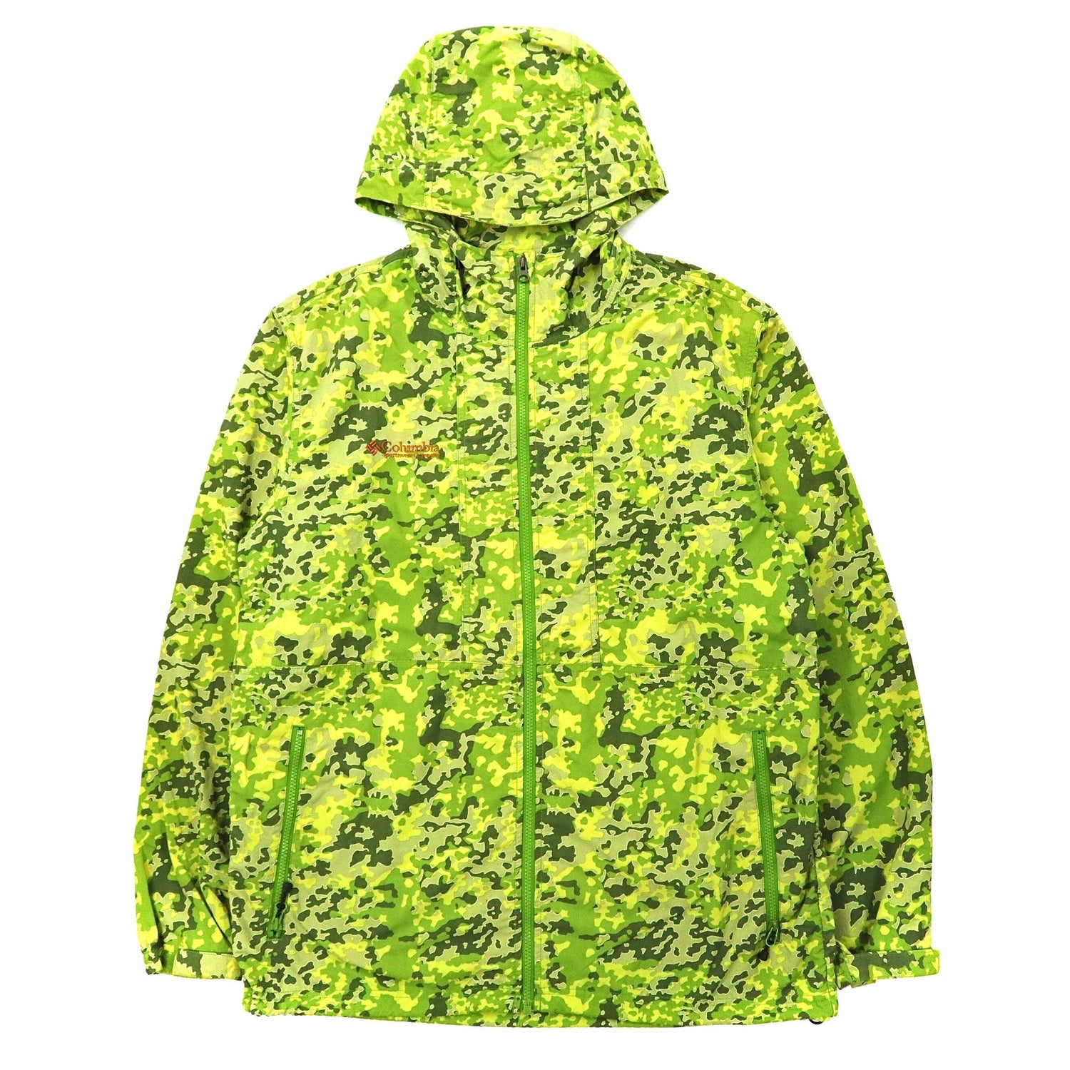 COLUMBIA Haisen Jacket Nylon HOODIE XL Green Camouflage XCO Nylon 