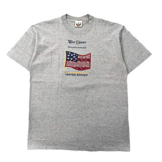 DISNEY ビッグサイズTシャツ XL グレー コットン 星条旗 90年代 USA製-VINTAGE-古着