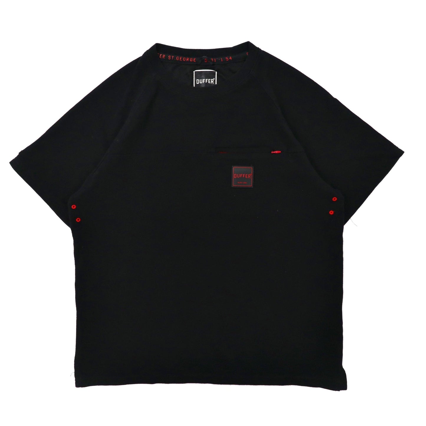 DUFFER BLACK LABEL Tシャツ L ブラック コットン ロゴプレート – 日本