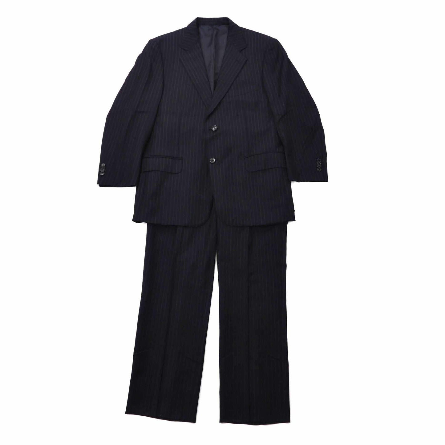 ERMENEGILDO ZEGNA 2B suit setup 52 Navy Striped Wool Italian Made