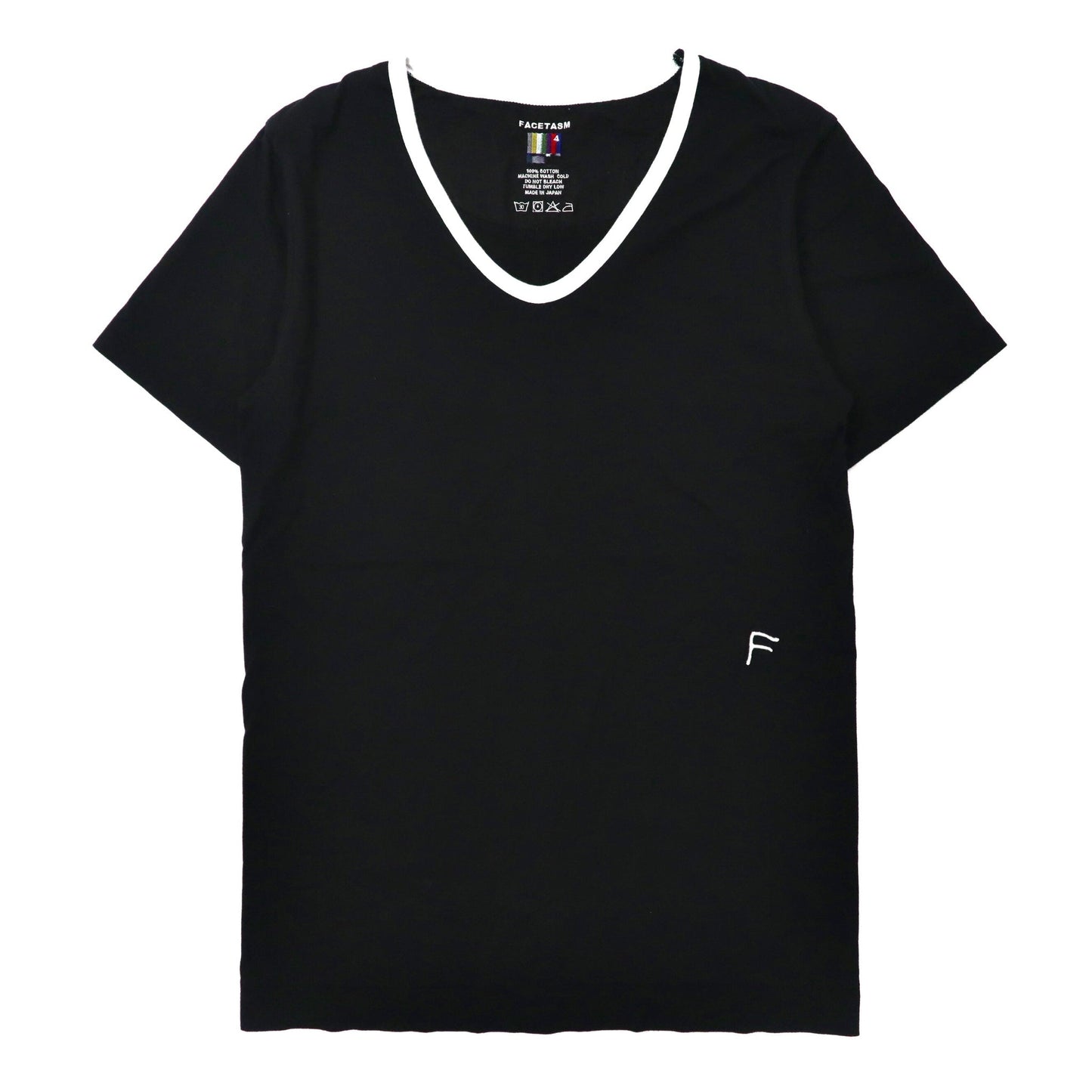 FACETASM VネックTシャツ 4 ブラック コットン 日本製-FACETASM-古着