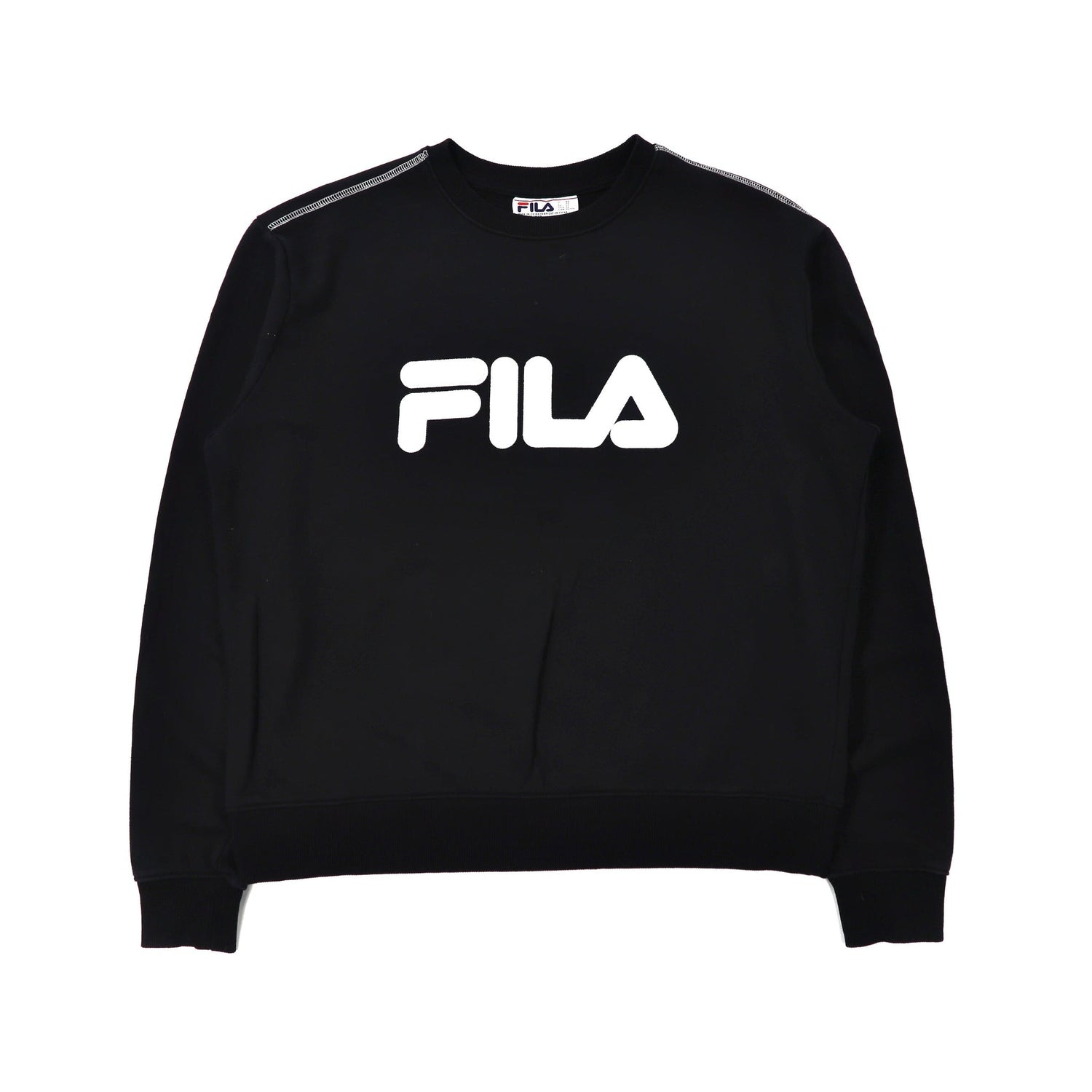 FILA クルーネックスウェット XL ブラック コットン-FILA-古着