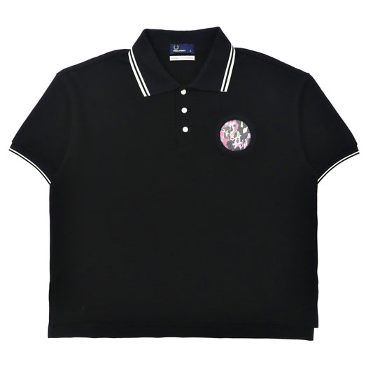 FRED PERRY × AKANE UTSUNOMIYA ビッグサイズ ポロシャツ S ブラック コットン Pique Shirt 2020年モデル 日本製-FRED PERRY-古着