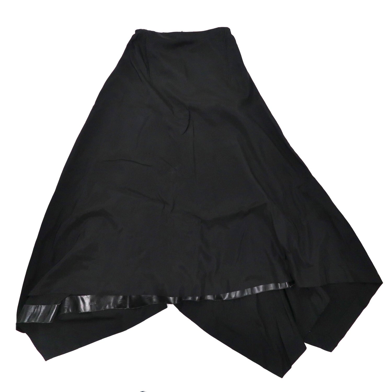 GIANFRANCO FERRE アシンメトリー デザインスカート 40 ブラック アセテート サテン オールドデザイナー イタリア製-GIANFRANCO FERRE-古着