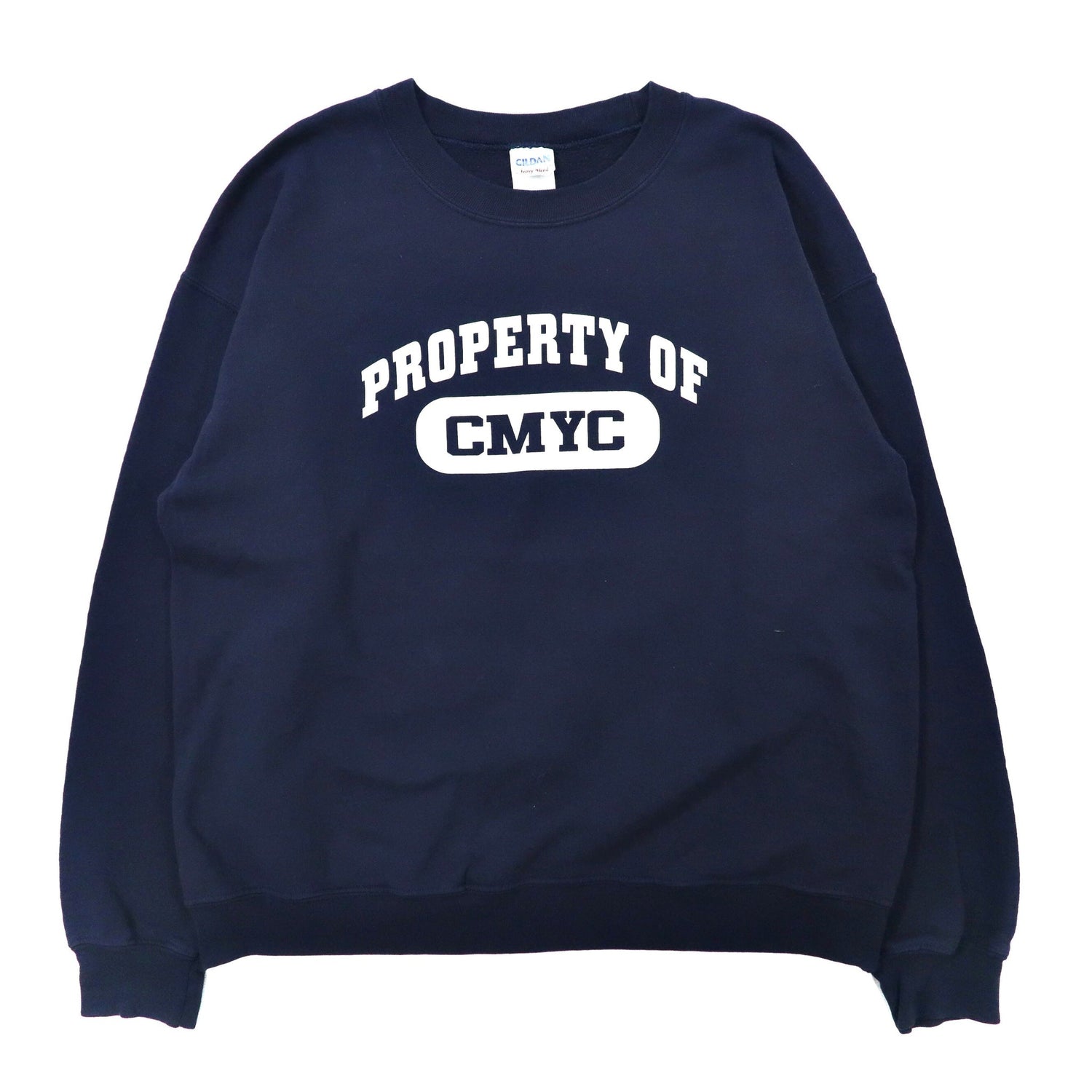 GILDAN カレッジプリント スウェット L ネイビー コットン CMYC ホンジュラス製-VINTAGE-古着