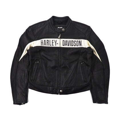 HARLEY DAVIDSON Riders Jacket L Black Perforated Leather – 日本然 