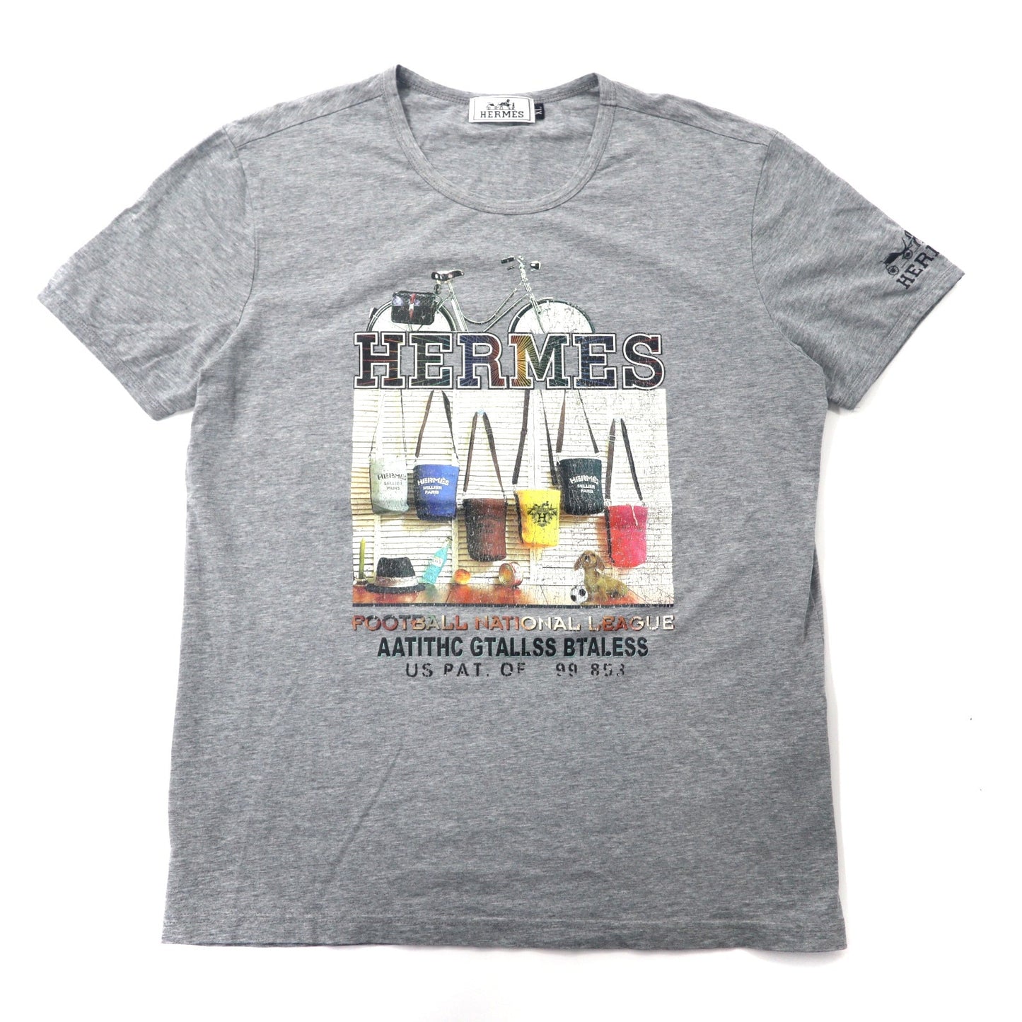 Hermes Photograph Printed T-shirt XL Gray ALINE Made in Italy