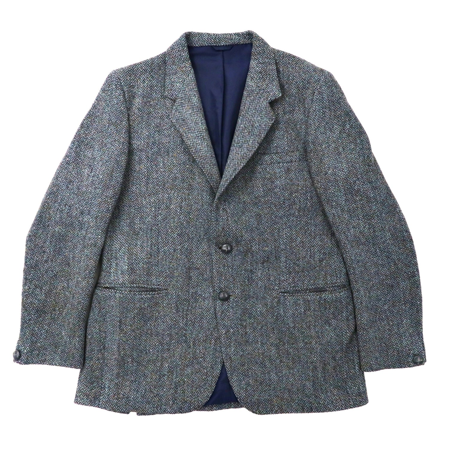 HARRIS TWEED 2B Tweed Jacket L Gray Wool British MADE
