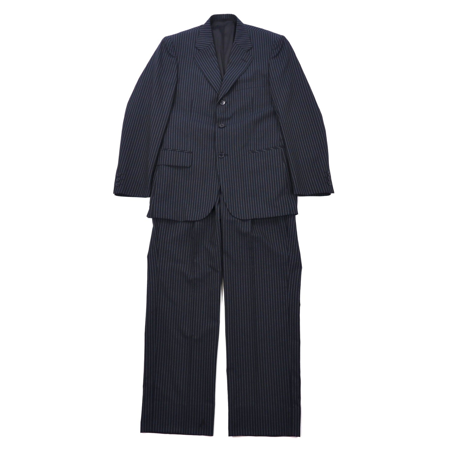 IASON 3B suit setup l navy striped wool – 日本然リトテ