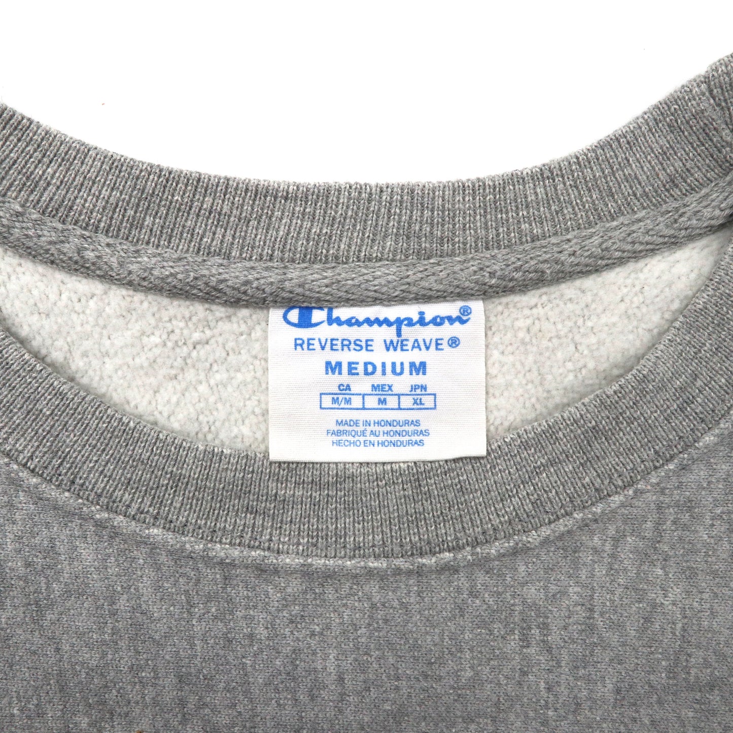 Champion リバースウィーブ スウェット XL グレー REVERSE WEAVE ワンポイントロゴ刺繍 単色タグ 復刻 ホンジュラス製