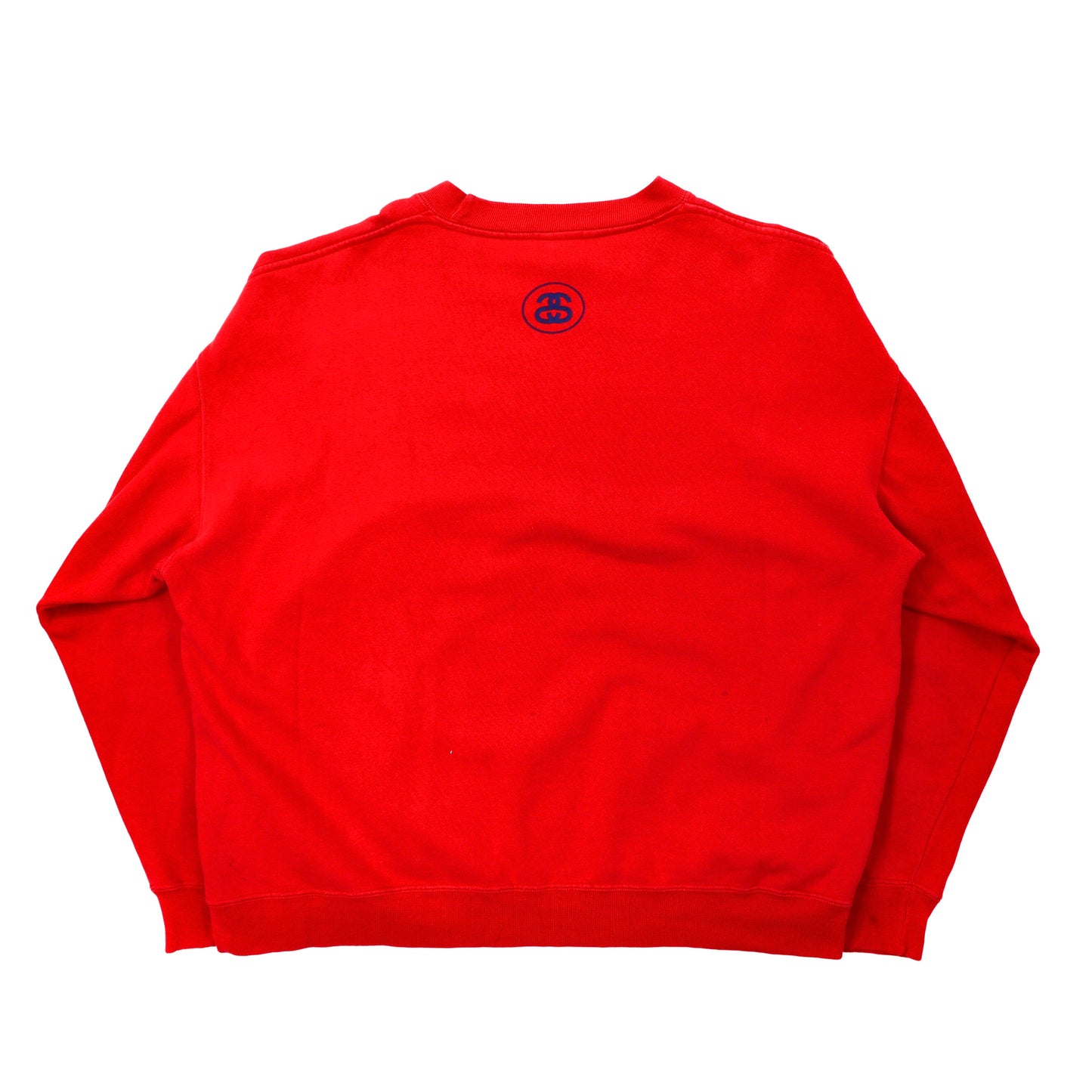 Stussy Sweatshirt L Red No. 4 Logo Print Made in USA Backed Silver