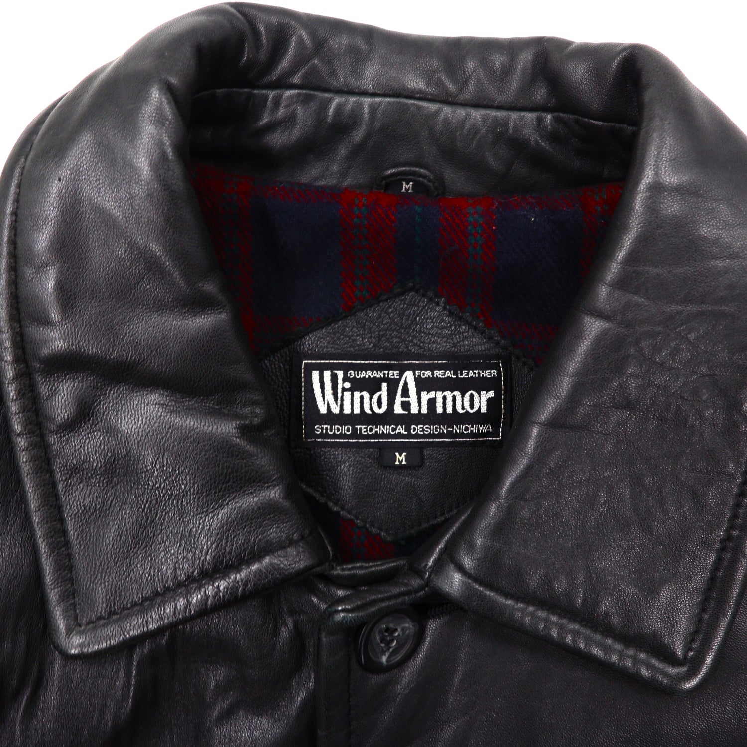 WIND ARMOR Leather Jacket Car Coat M Black Leather – 日本然リトテ