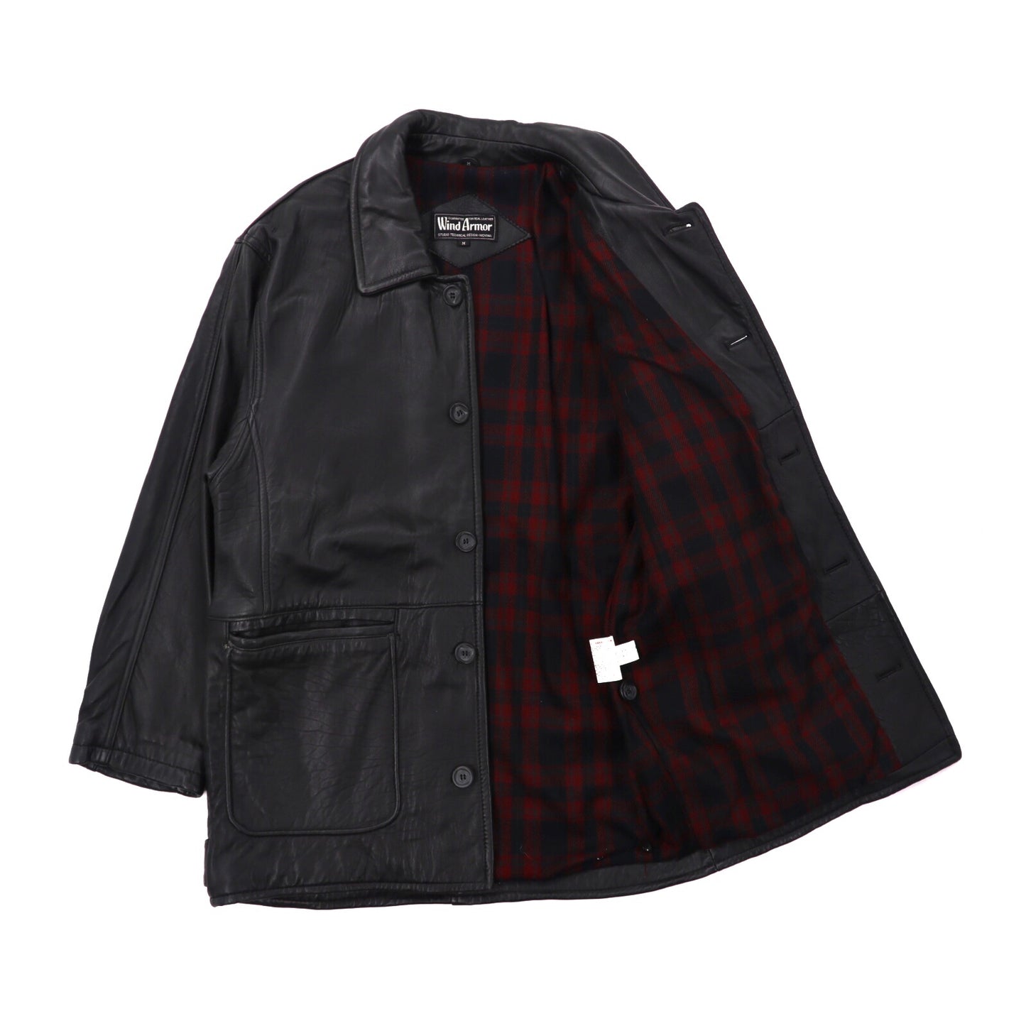 WIND ARMOR Leather Jacket Car Coat M Black Leather – 日本然リトテ