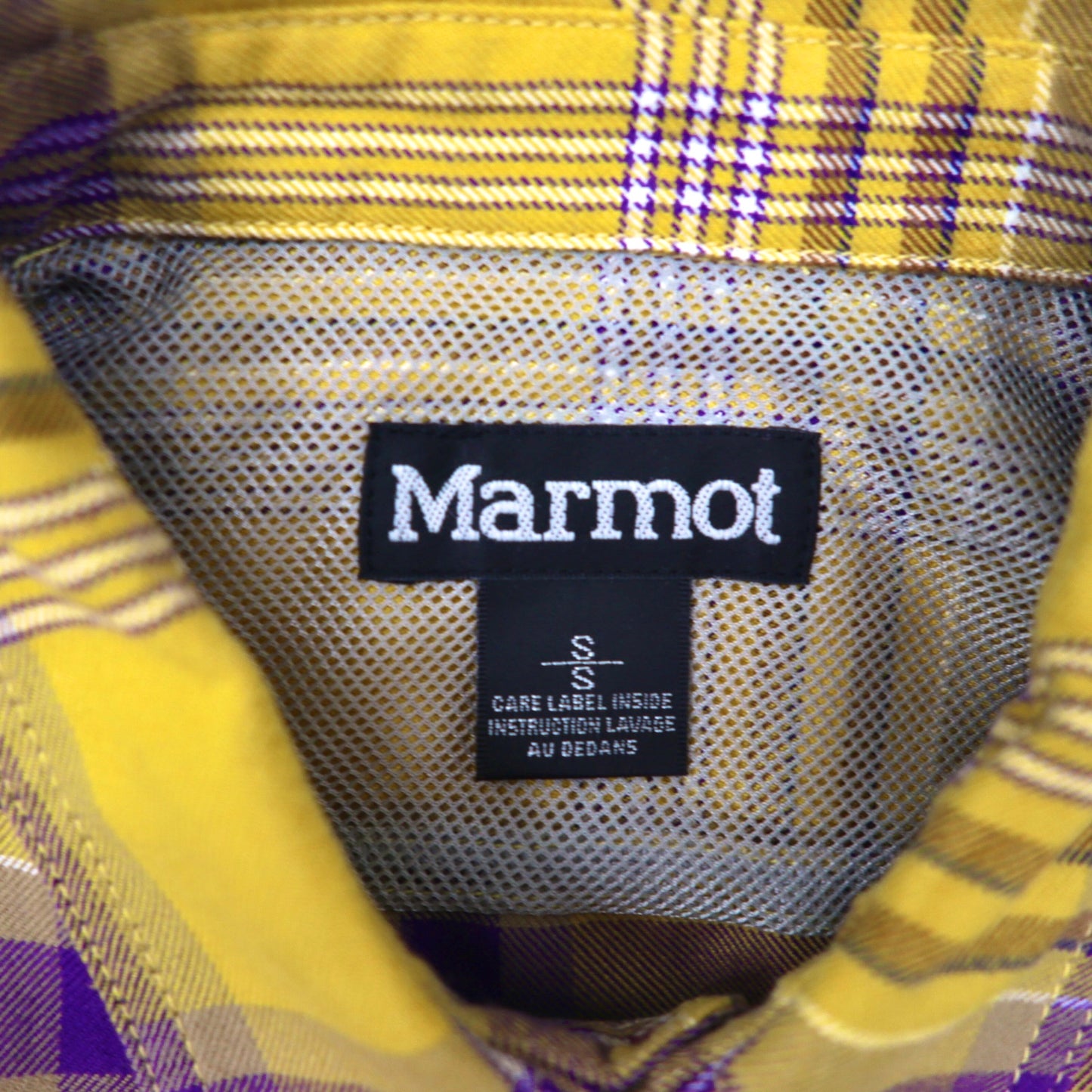 Marmot チェックシャツ S イエロー コットン T0M0JB75