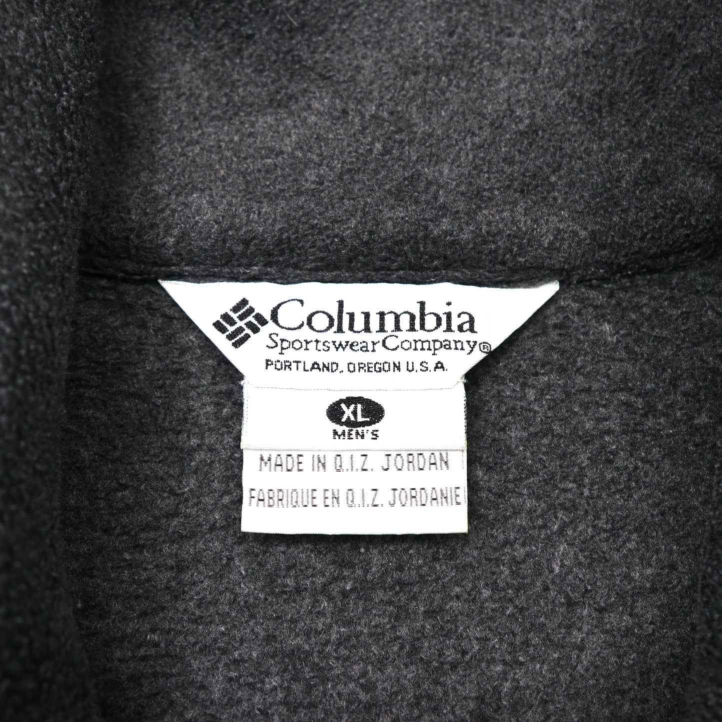 Columbia フルジップ フリースジャケット XL グレー ポリエステル ワンポイントロゴ刺繍 ビッグサイズ