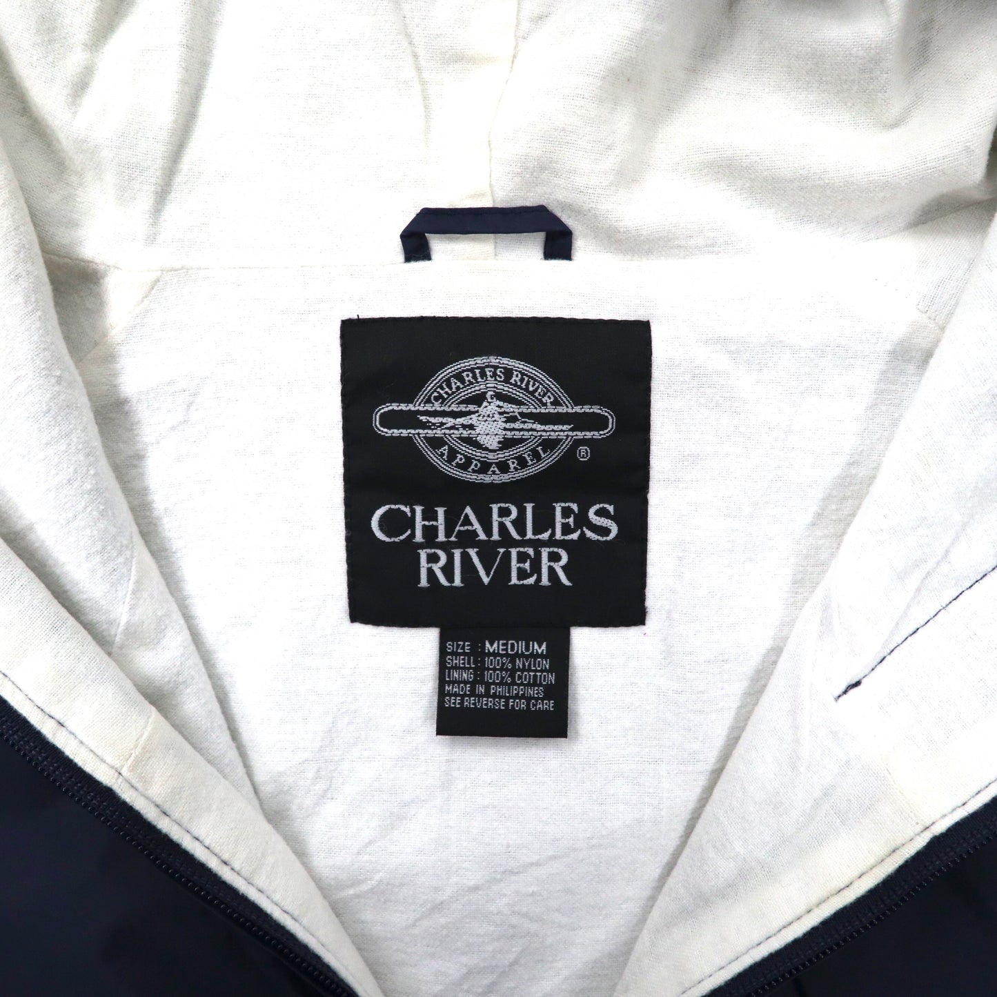 CHARLES RIVER アノラックパーカー ナイロンジャケット M ネイビーSTONE RIDGE GATORS ハーフジップ 90年代