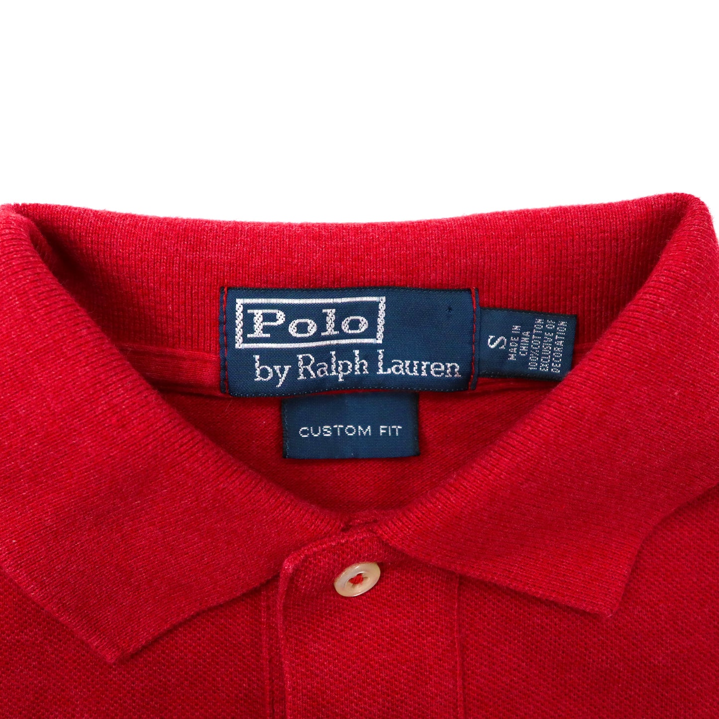 Polo by Ralph Lauren ポロシャツ S レッド コットン CUSTOM FIT スモールポニー刺繍