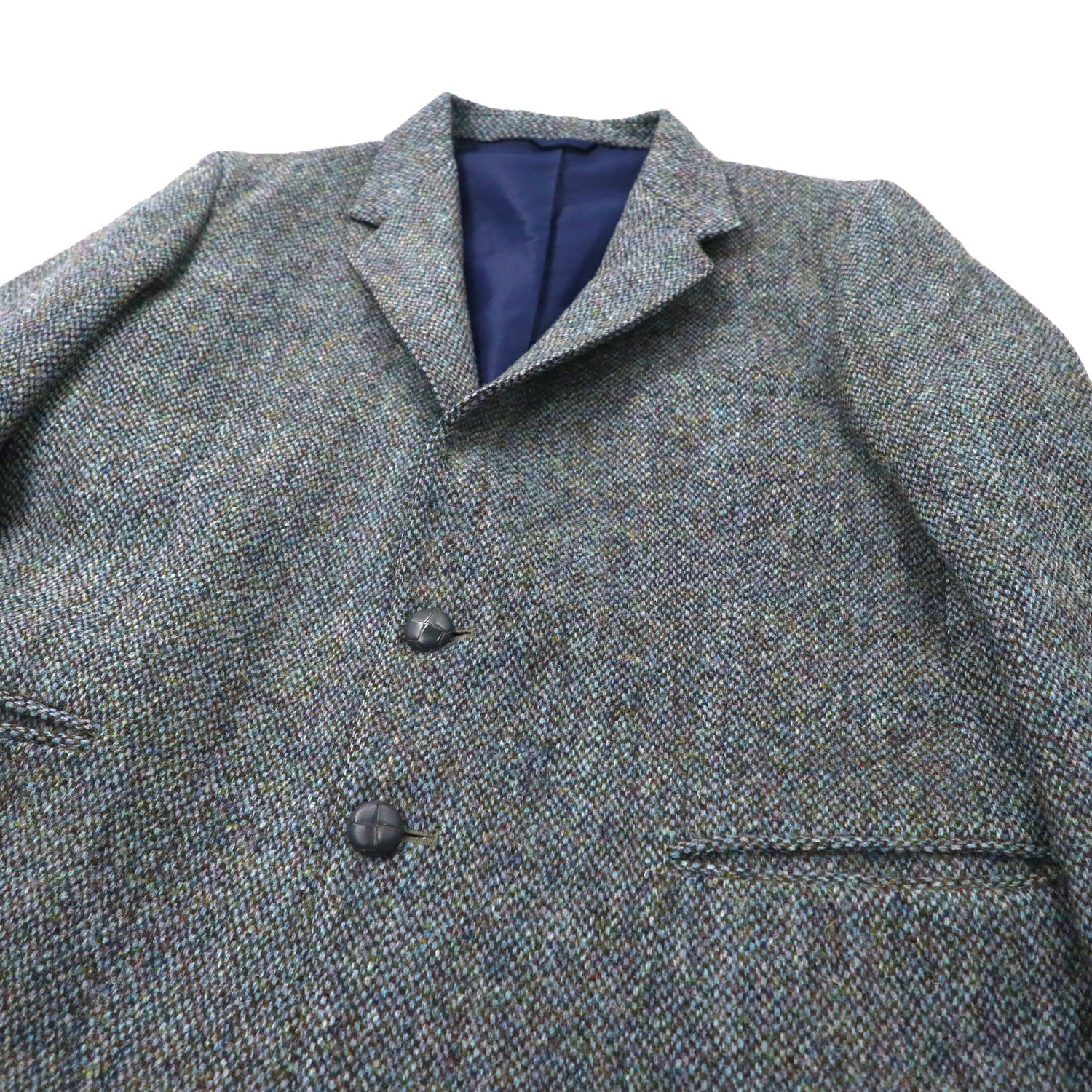 HARRIS TWEED 2B Tweed Jacket L Gray Wool British MADE – 日本然リトテ
