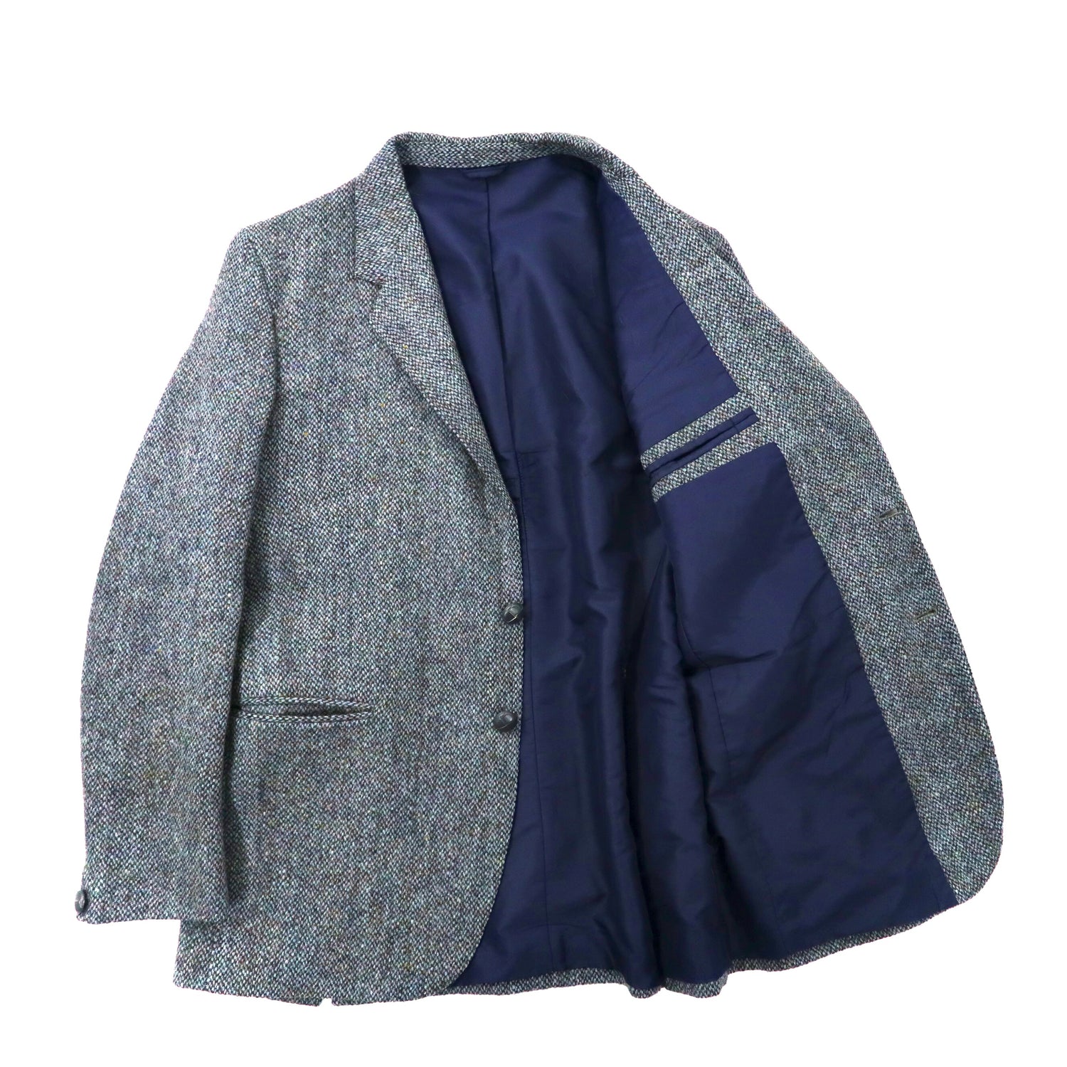 HARRIS TWEED 2B Tweed Jacket L Gray Wool British MADE – 日本然リトテ