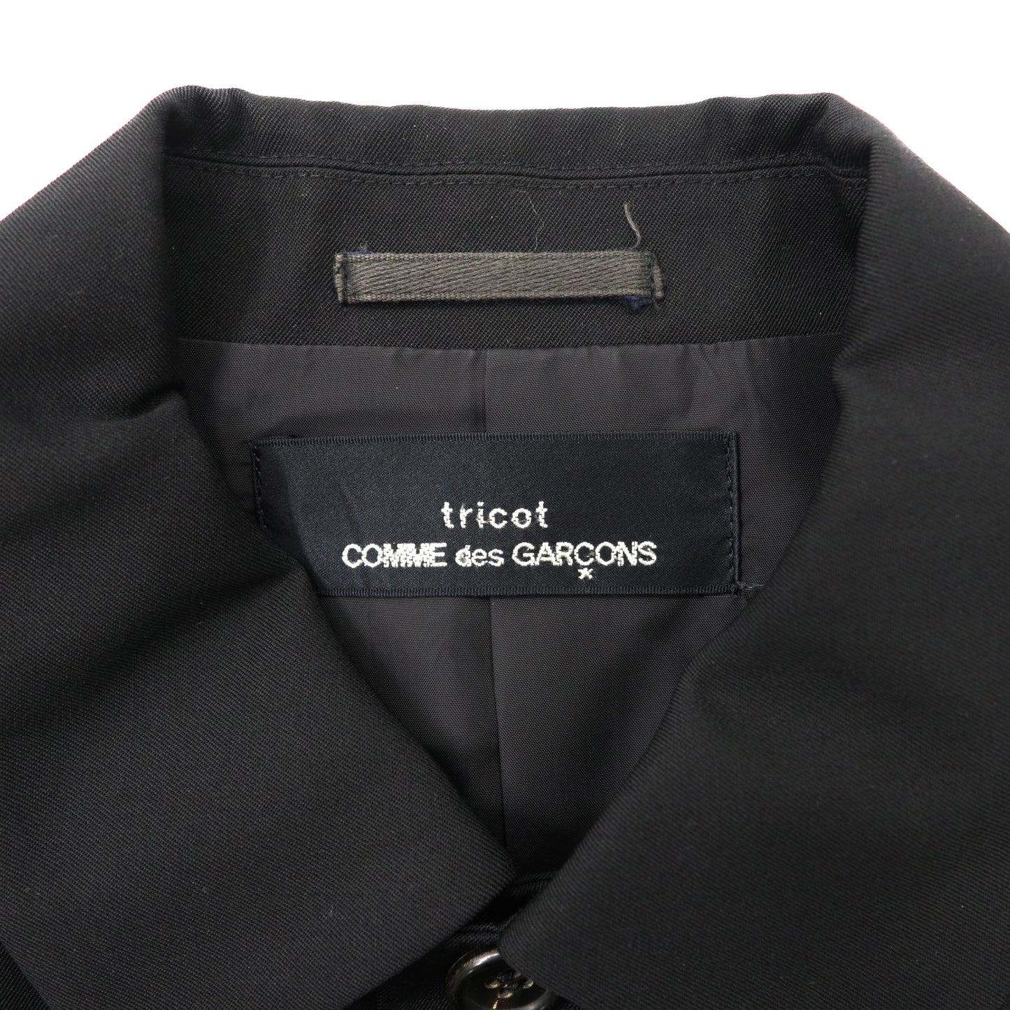 tricot COMME des GARCONS ボックスシルエット テーラードジャケット FREE ブラック ウール 90年代 TJ-040300 日本製