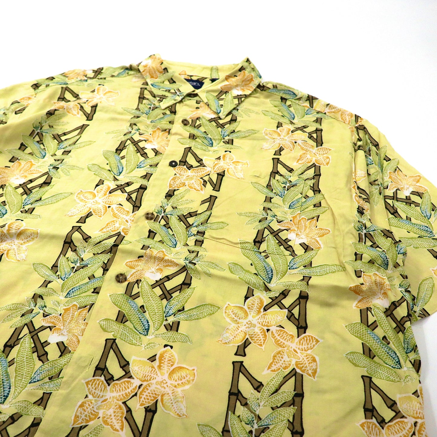 puritan ビッグサイズ アロハシャツ XL イエロー レーヨン 花柄 90年代