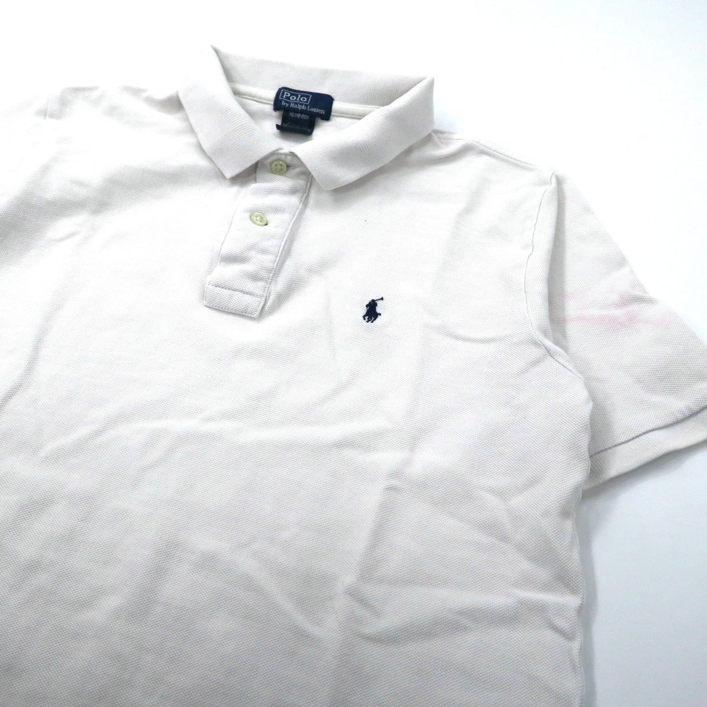 Polo by Ralph Lauren ポロシャツ XL ホワイト コットン スモールポニー刺繍 ペルー製