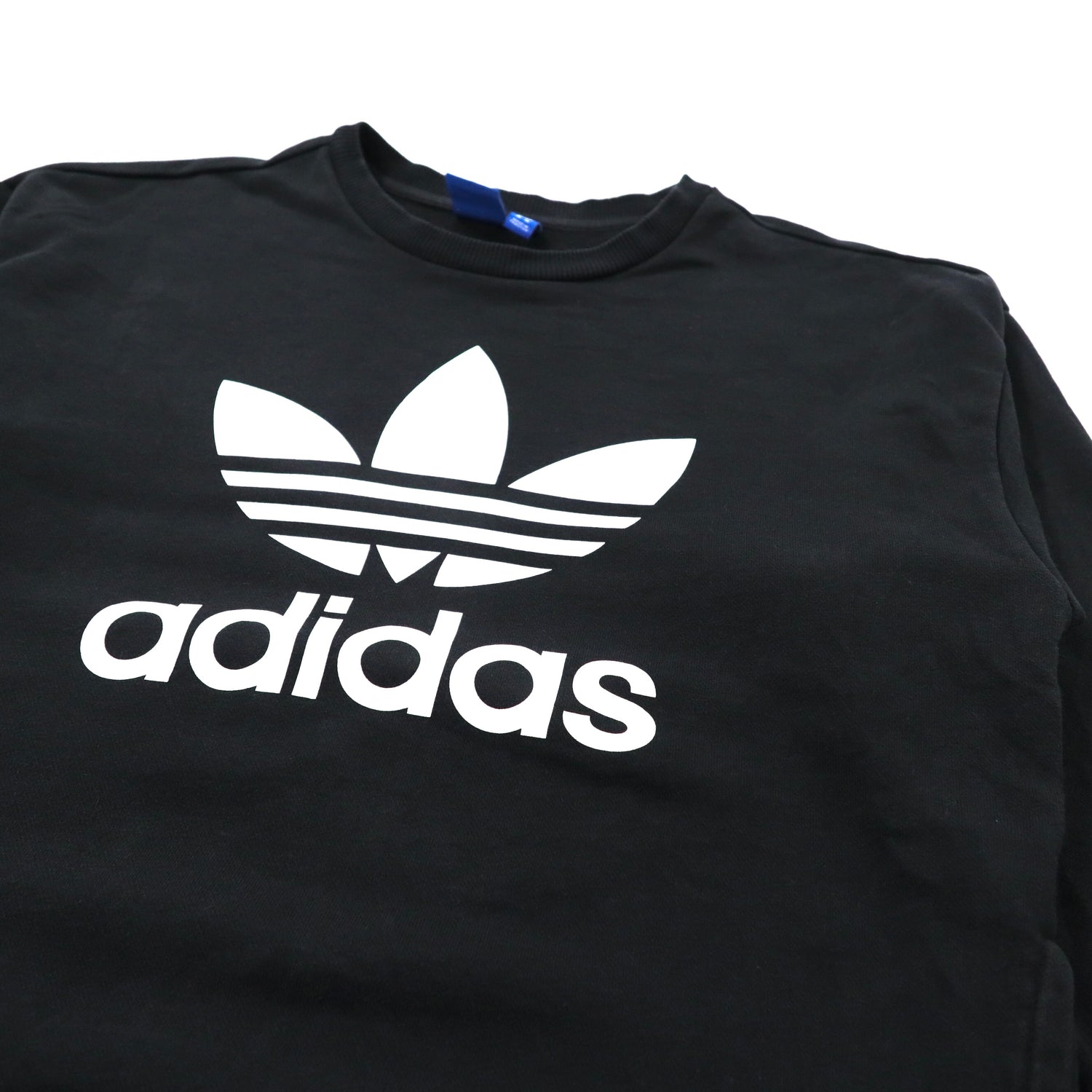 adidas originals ビッグロゴプリントスウェット M ブラック コットン 