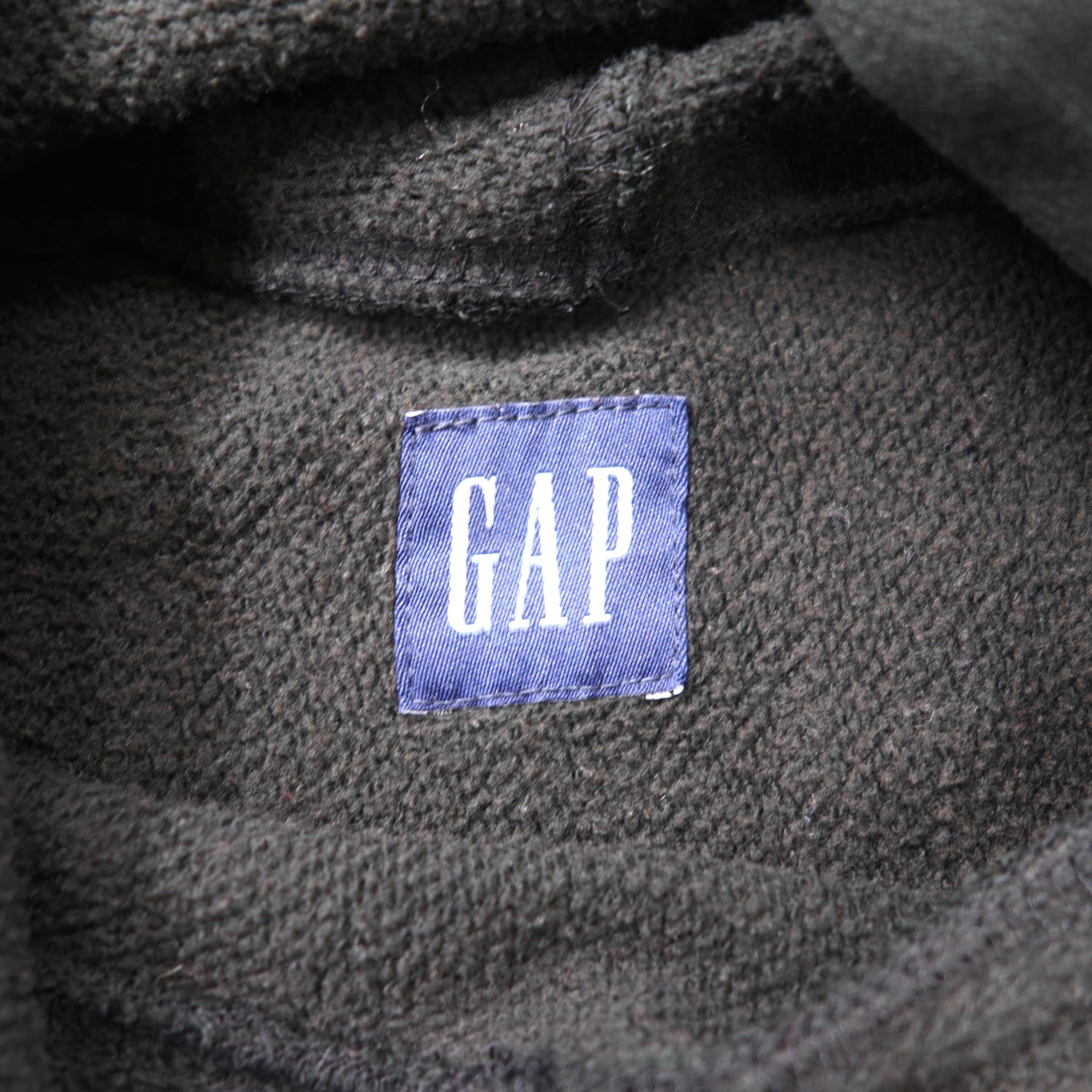 GAP Big Logo Pullover Hoodie L Black Cotton BRUSHED LINING Reverse Weave  90s Vintage Gap