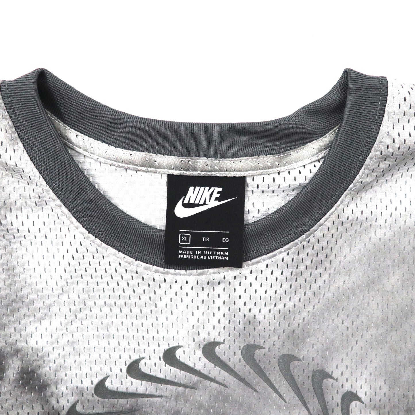 NIKE Mesh T-Shirt XL Gray Polyester WMNS NSW IC CRASH MESH S/S TOP 