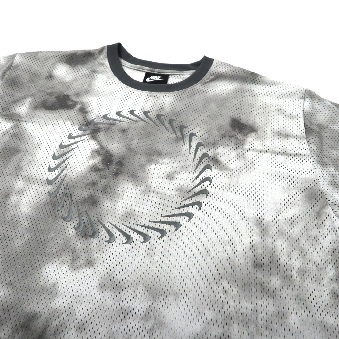 NIKE Mesh T-Shirt XL Gray Polyester WMNS NSW IC CRASH MESH S/S TOP 