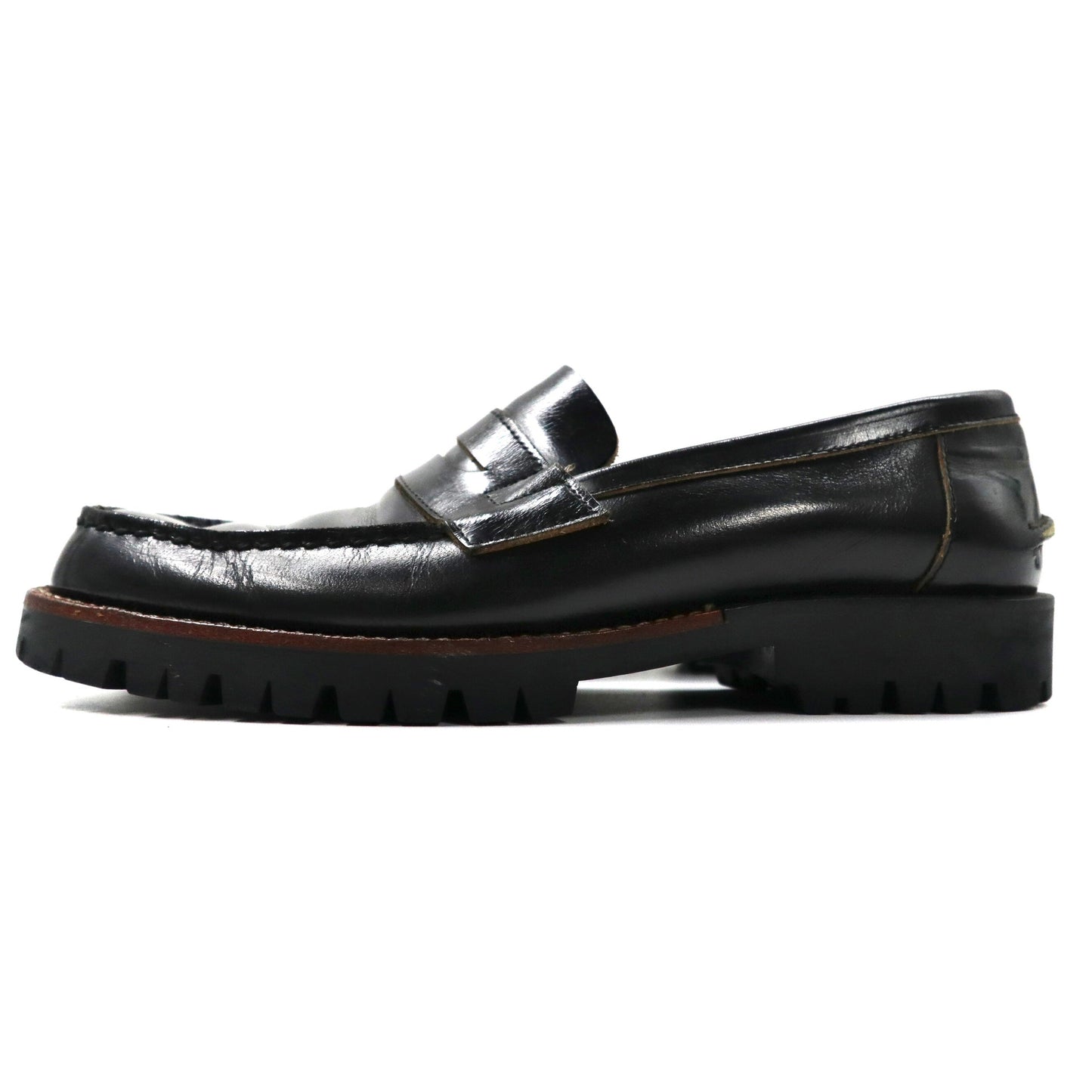 Comme des GARCONS Coin LOAFERS US6 Black Leather Tank Sole Japan