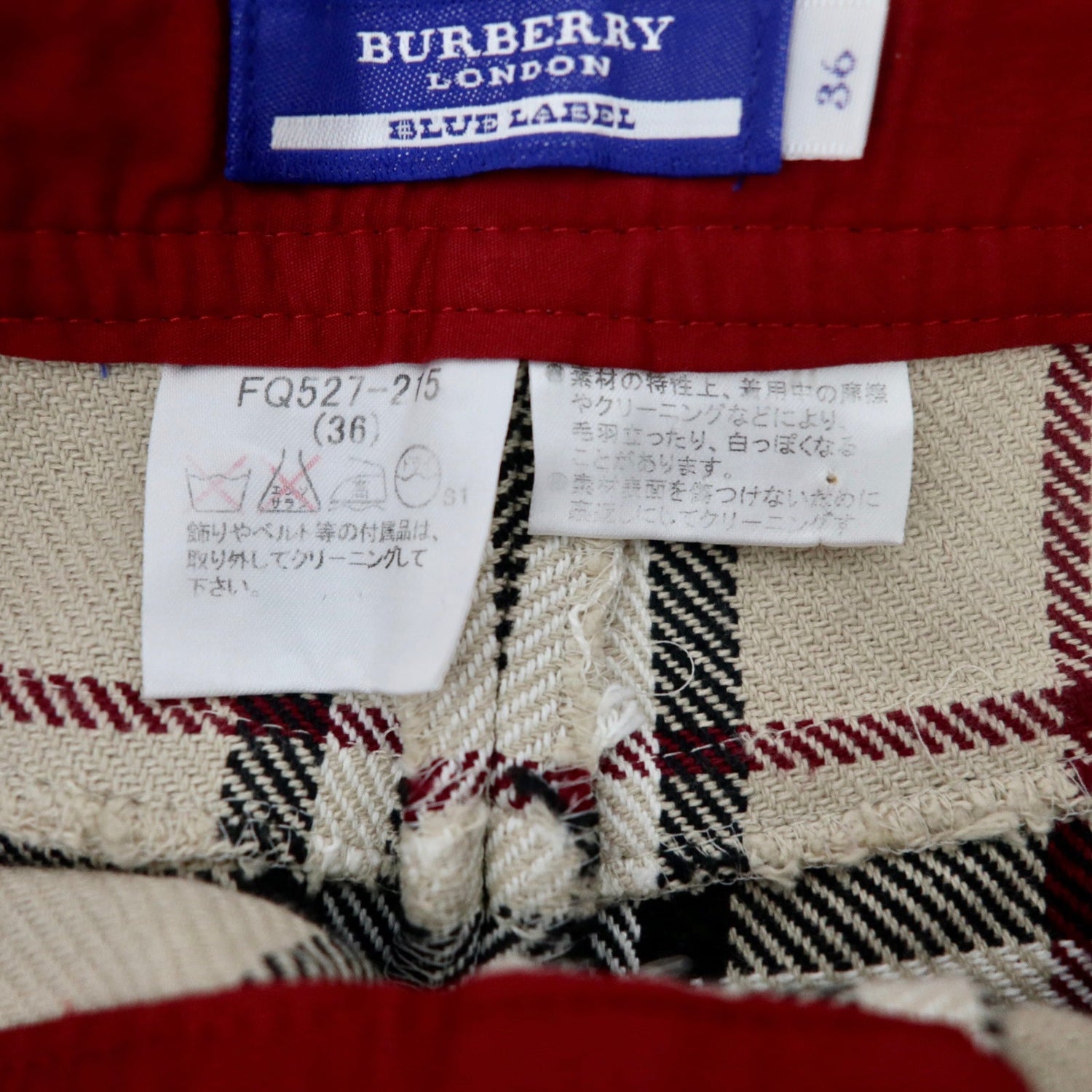 Burberry Blue Label 36 Wide Pants Checked – 日本然リトテ